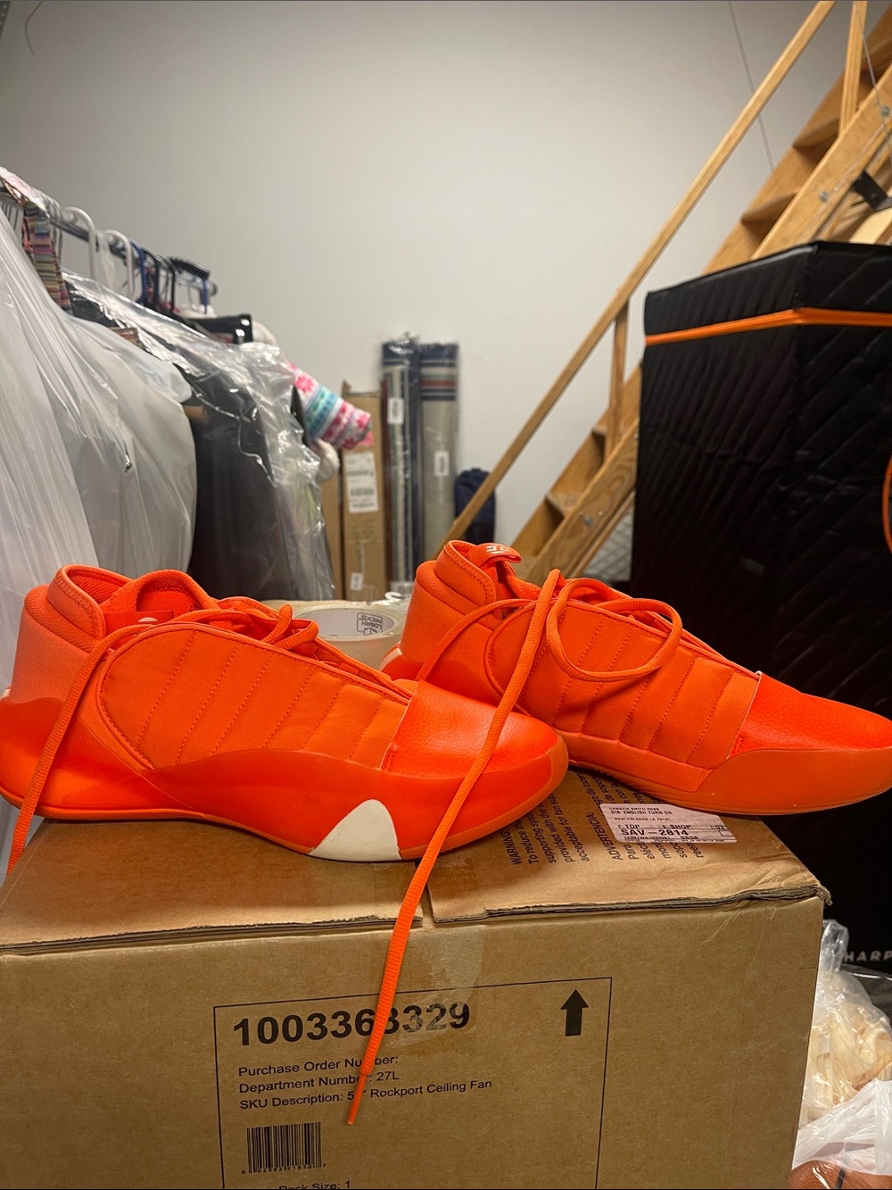 Bright Orange Adidas Athletic Sneakers